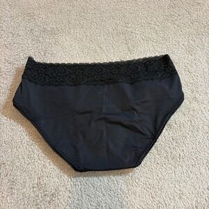 Thinx Hiphugger Period Panties‎ XS Black Lace Trim Absorbent Underwear